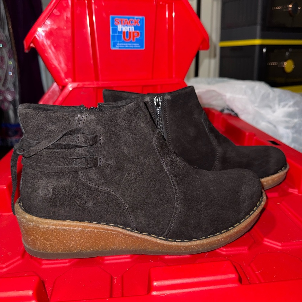 Born Black Suede Ankle Booties